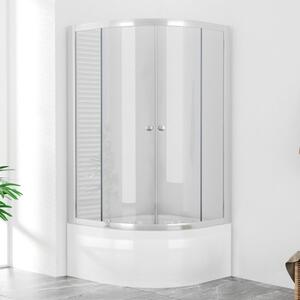 POINT SAP 100x80 Clear Asymetrický sprchovací kút s vysokou vaničkou, ľavé prevedenie
