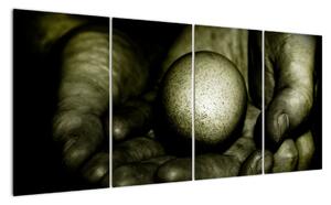 Loptička v rukách - moderný obraz (Obraz 160x80cm)