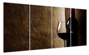 Fľaša vína - moderný obraz (Obraz 160x80cm)