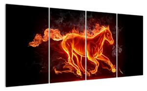 Obraz horiace kôň (Obraz 160x80cm)