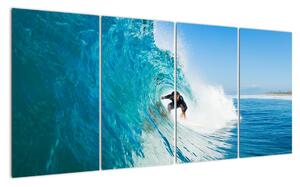 Surfer na vlne - moderný obraz (Obraz 160x80cm)