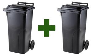 Akciový balíček - Popolnica Odpadová nádoba 120L čierna + čierna