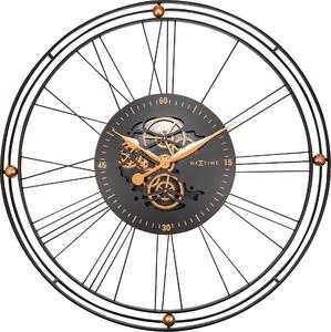 Nástenné hodiny Roman Gear Clock 90,5 cm čierno-zlaté