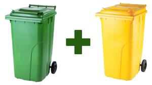Akciový balíček - Popolnica Odpadová nádoba 240L zelená + žltá