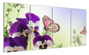 Abstraktný obraz motýľov (Obraz 160x80cm)