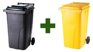 Akciový balíček - Popolnica Odpadová nádoba 240L čierna + žltá