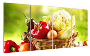 Kôš so zeleninou - obraz (Obraz 160x80cm)