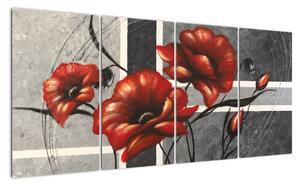 Abstraktný obraz kvetín (Obraz 160x80cm)