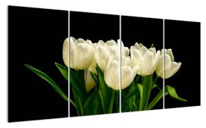 Biele tulipány - obraz (Obraz 160x80cm)