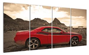 Červené auto - obraz (Obraz 160x80cm)