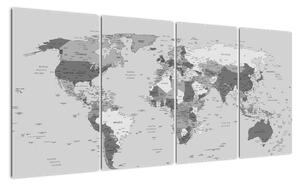 Mapa sveta - obraz (Obraz 160x80cm)