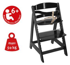 Roba Detská drevená vysoká jedálenská stolička Sit Up (čierna) (100306933)