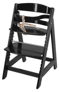 Roba Detská drevená vysoká jedálenská stolička Sit Up (čierna) (100306933)