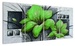Obraz zelené kvety (Obraz 160x80cm)