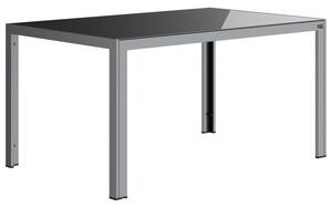 Livarno home Hliníkový stôl so sklenenou doskou Houston, strieborná (100342061)