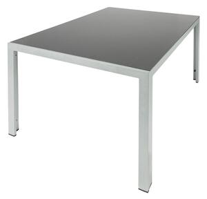 LIVARNO home Hliníkový stôl so sklenenou doskou Houston, strieborná (100342061)