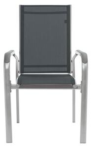 LIVARNO home Stohovateľná hliníková stolička Houston, strieborná/sivá (100343574)
