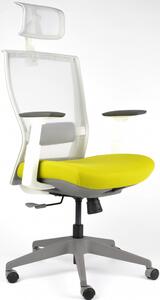 MOTOSTUHL Kancelárská stolička M5 biely plast, zeleno-sivá