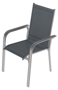 LIVARNO home Stohovateľná hliníková stolička Houston, strieborná/sivá (100343574)