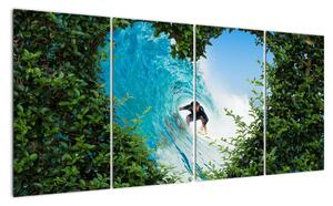 Abstraktný obraz surfistov (Obraz 160x80cm)