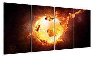 Obraz horiaceho futbalovej lopty (Obraz 160x80cm)