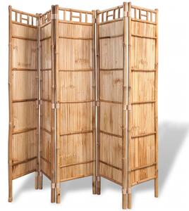 5-panelový paraván z bambusu 200 x 160 cm