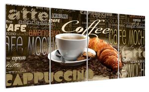 Káva s croissantom - obraz (Obraz 160x80cm)