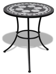 Bistro stolík, čierno biely 60 cm, mozaikový