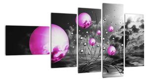 Abstraktný obraz - fialové gule (Obraz 110x60cm)
