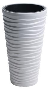 Prosperplast Kvetináč s vyberateľnou vložkou Sand Slim (Š 30 x V 52 x H 30 cm, biela) (100275823)