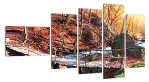Obraz mosta - jesenné cesta lesom (Obraz 110x60cm)