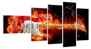 Obraz - gitara v ohni (Obraz 110x60cm)