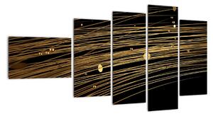 Abstraktný obraz zlatých vlákien (Obraz 110x60cm)