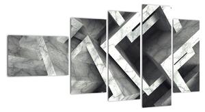 Abstraktný čiernobiely obraz (Obraz 110x60cm)