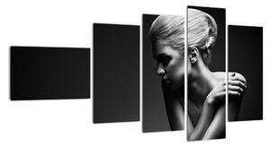 Čiernobiely obraz ženy (Obraz 110x60cm)
