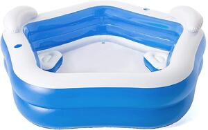 Bestway 54153 Nafukovací detský bazén s opierkami a sedačkami 213cm x 207cm x 69 cm 8050255