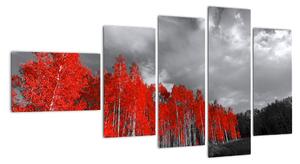Červený les - moderný obraz (Obraz 110x60cm)
