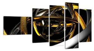 Moderný obraz - zlaté a strieborné obruče (Obraz 110x60cm)