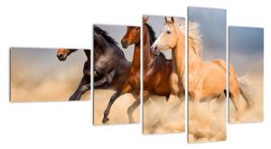 Moderný obraz koní (Obraz 110x60cm)