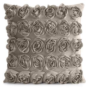 Dekorstudio Zamatová dekoračná obliečka na vankúš ROSES 45x45cm - béžová