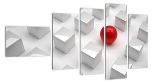 Obraz červené gule medzi kockami (Obraz 110x60cm)