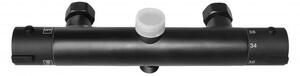 Erga Erga, termostatická sprchová batéria s horným 3/4" pripojením sprchového stĺpu, čierna matná, ERG-YKA-BW.FL-THERM-BLK