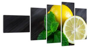 Obraz citrónu na stole (Obraz 110x60cm)