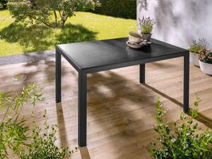 LIVARNO home Hliníkový stôl so sklenenou doskou Houston, čierna (100342130)