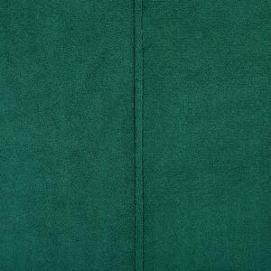 Taburet zelený čalúnený zamatový podnožka obdĺžniková moderná elegantná