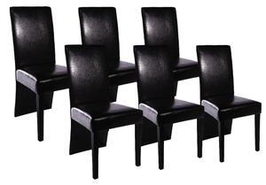 Jedálenské stoličky 6 ks čierne umelá koža