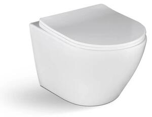 Laveo Desna, závesná WC misa Rimless 485x370x320 mm + toaletné sedadlo, biela lesklá, LAV-VMD_600S
