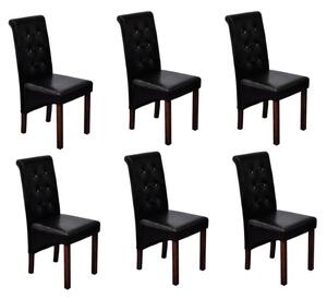 Jedálenské stoličky 6 ks čierne umelá koža