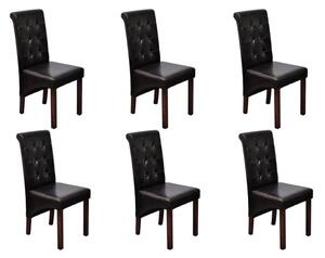 Jedálenské stoličky 6 ks hnedé umelá koža