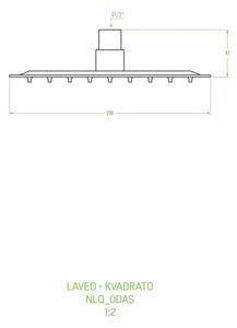 Laveo Kvadrato, horná/hlavová sprcha 200x200 mm, štvorec, biela, LAV-NLQ_6DAS